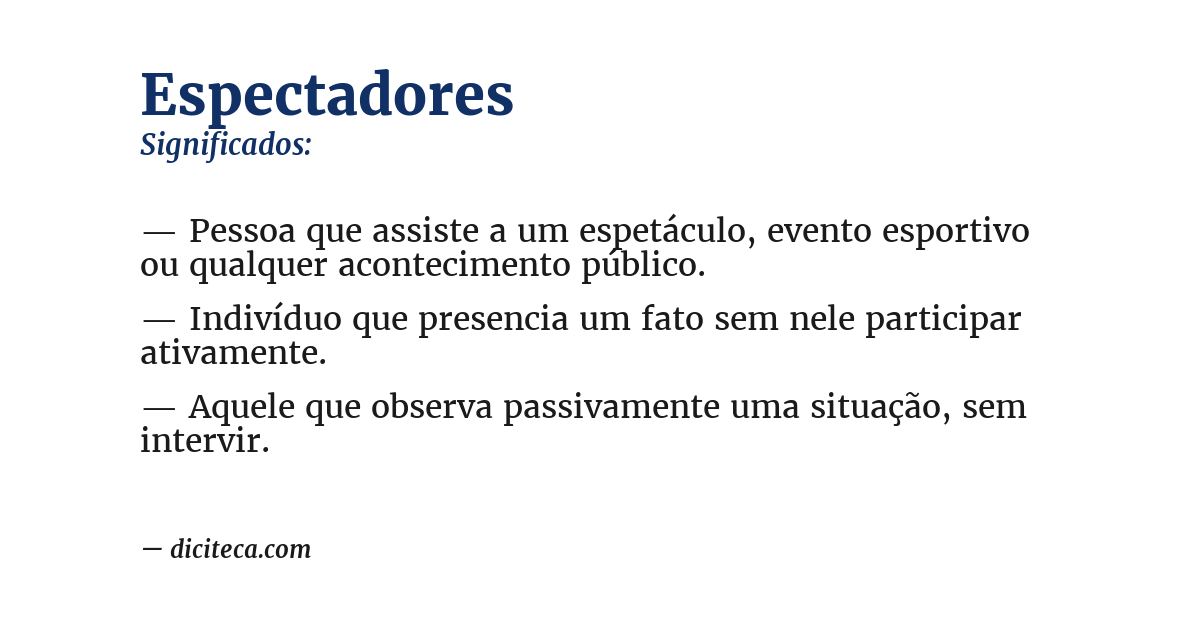 Significado de espectadores
