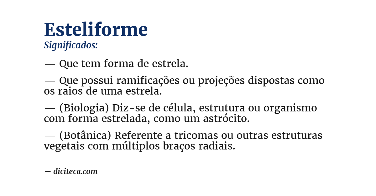 Significado de esteliforme