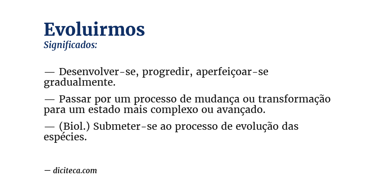 Significado de evoluirmos