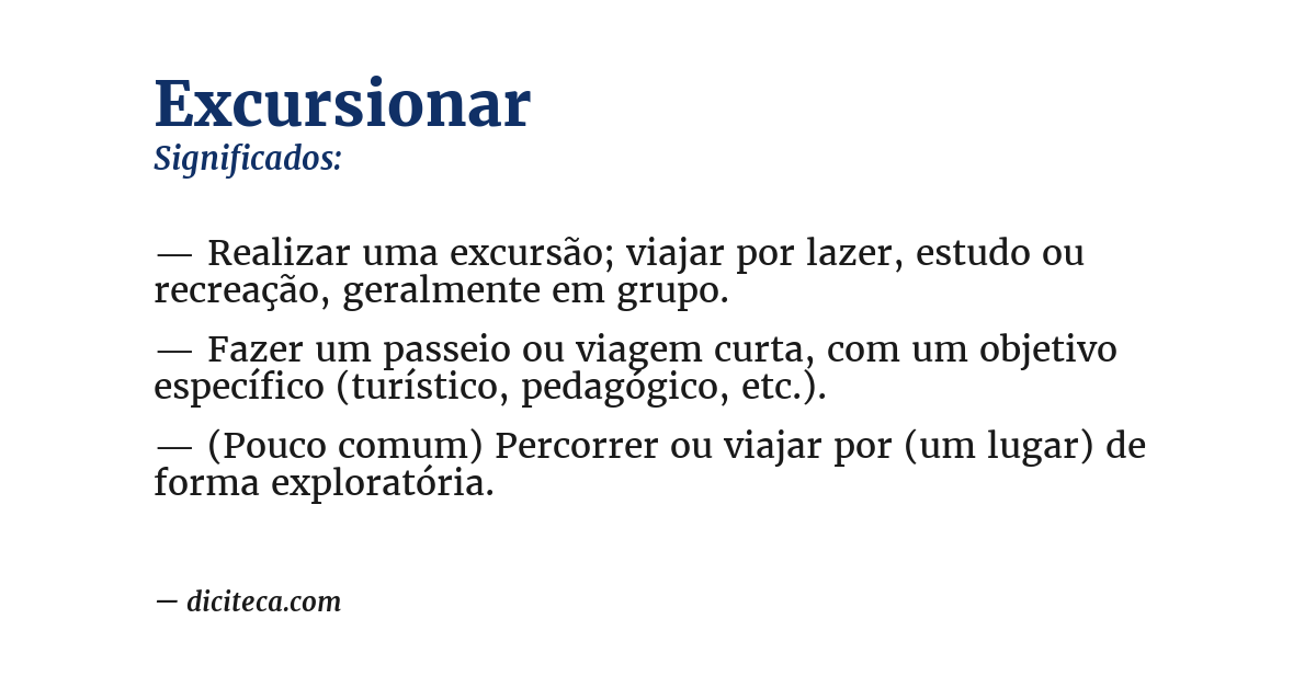 Significado de excursionar
