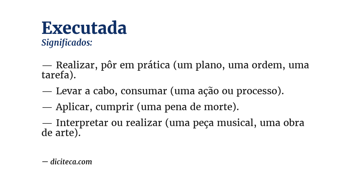 Significado de executada