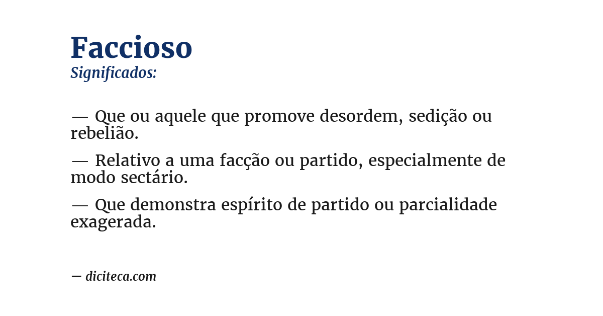 Significado de faccioso