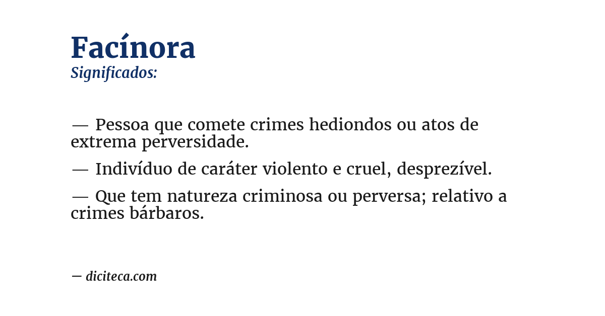 Significado de facínora
