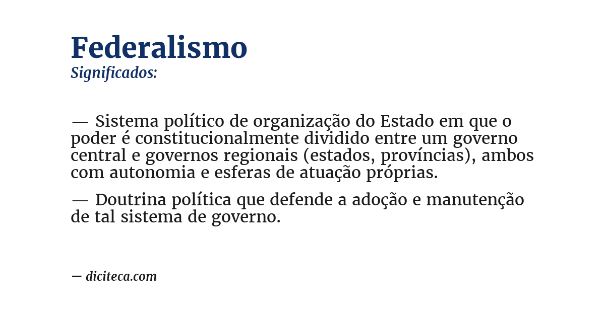 Significado de federalismo
