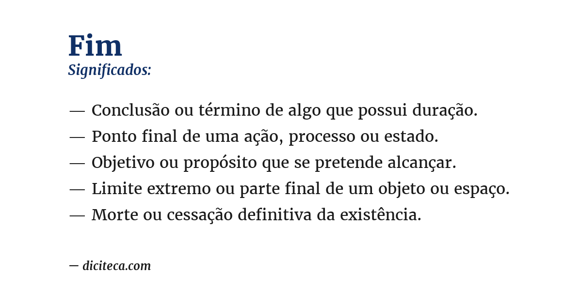 Significado de fim