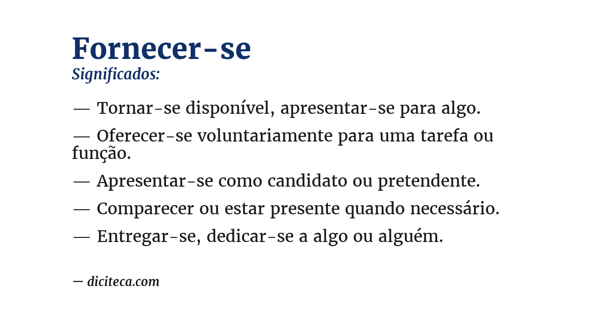Significado de fornecer-se