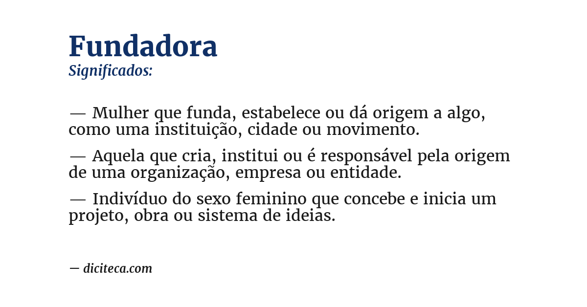 Significado de fundadora