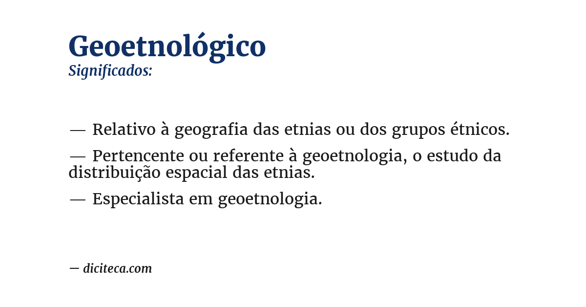 Significado de geoetnológico