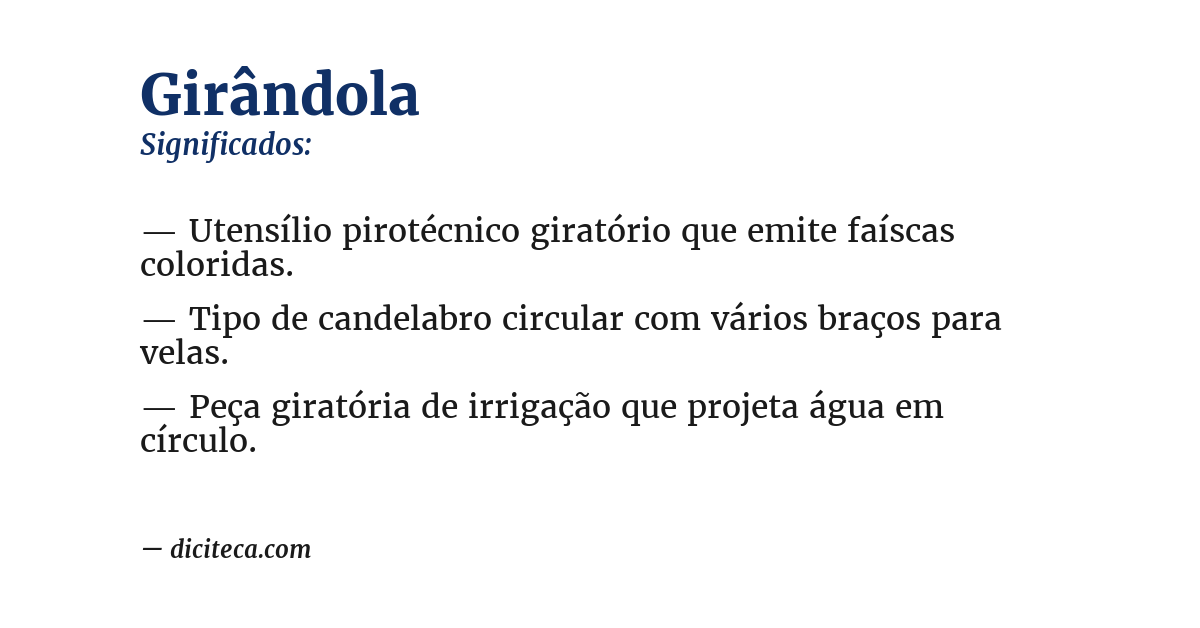 Significado de girândola