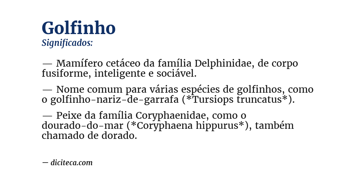 Significado de golfinho