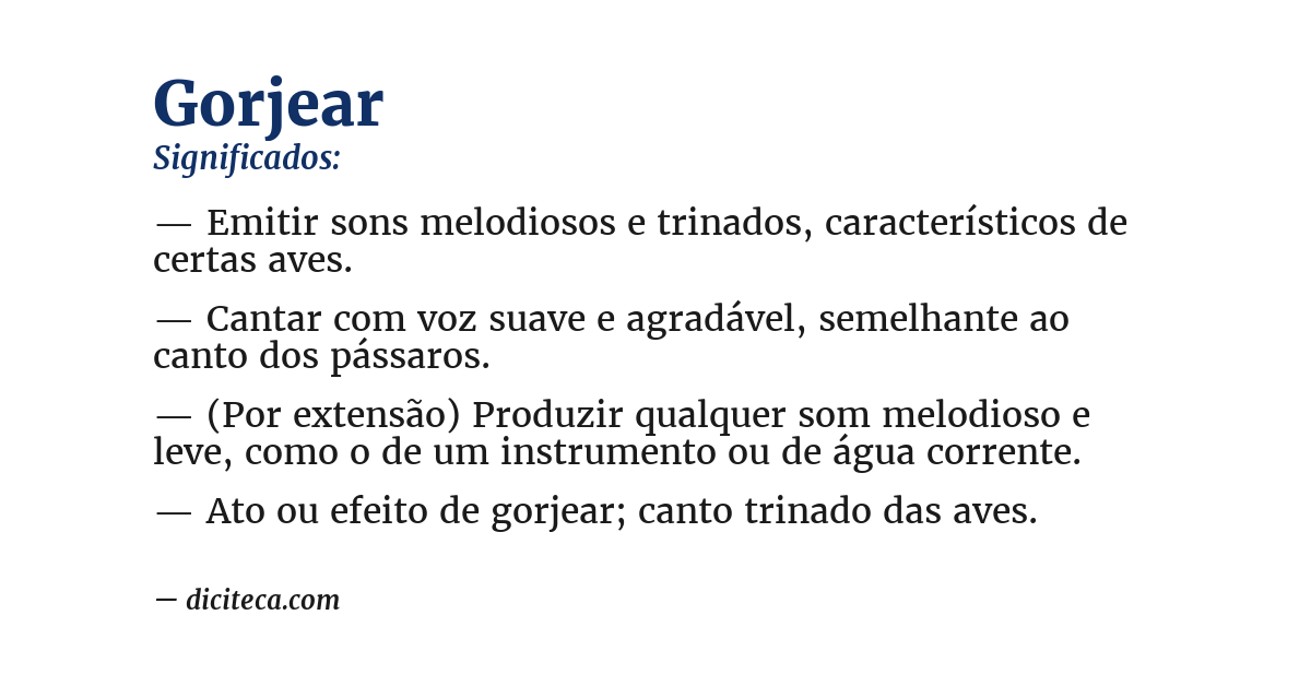 Significado de gorjear