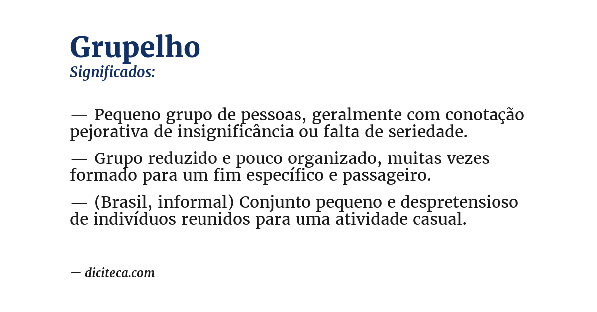 Significado de grupelho