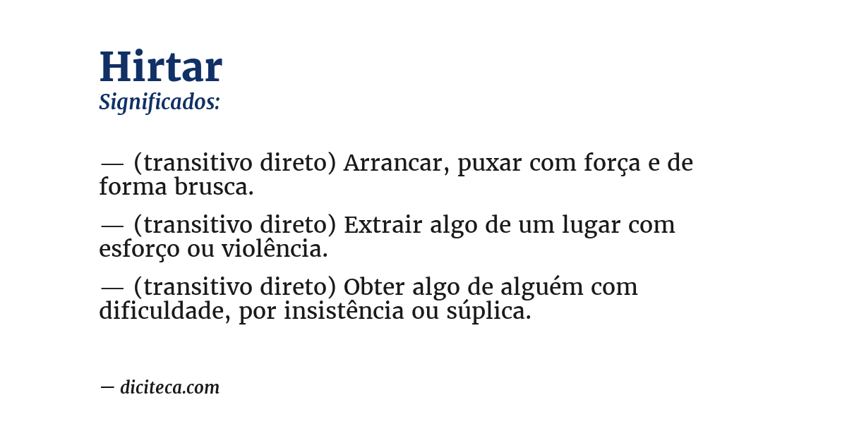 Significado de hirtar