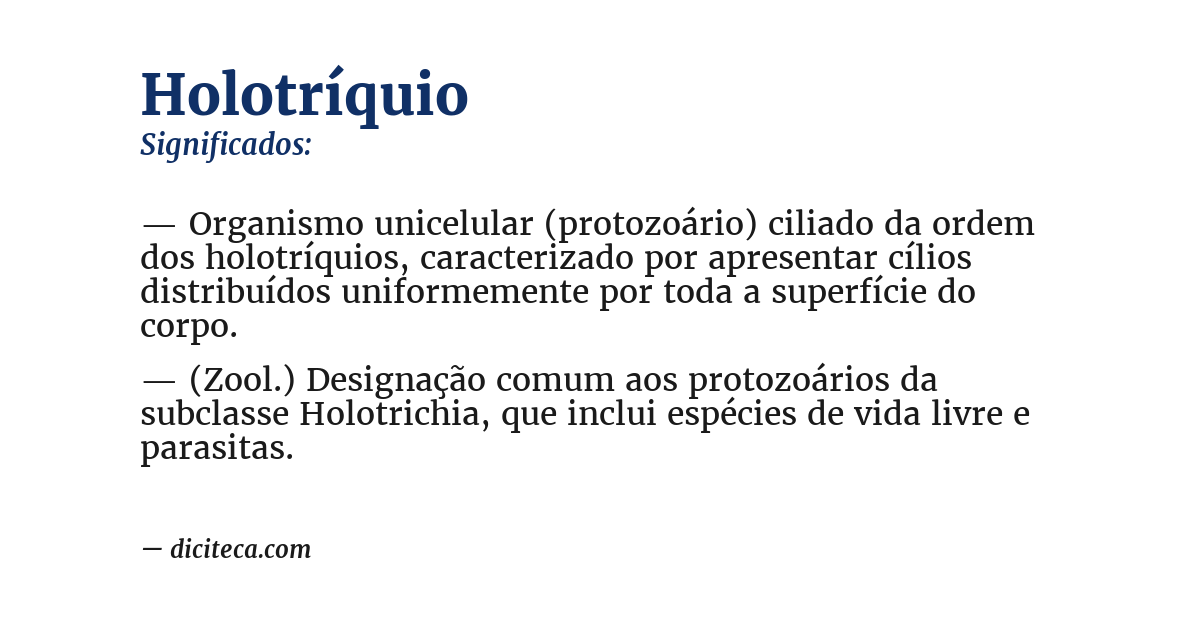 Significado de holotríquio