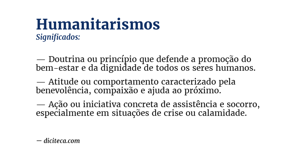 Significado de humanitarismos