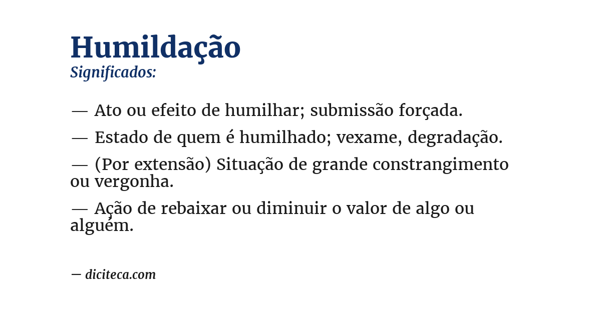 Significado de humildação