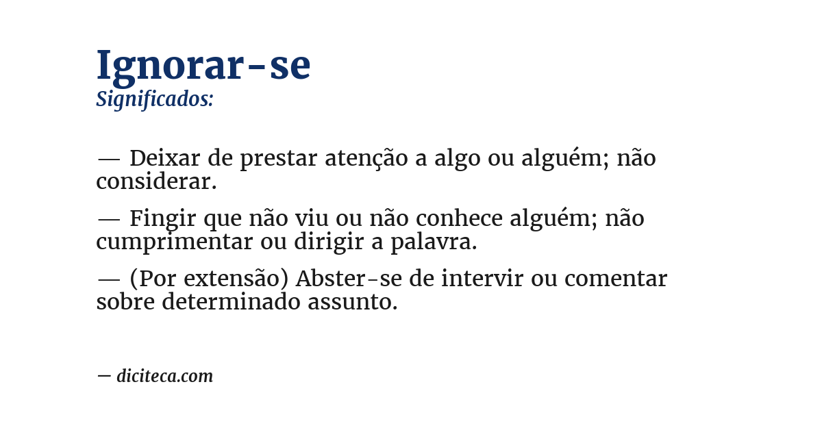 Significado de ignorar-se