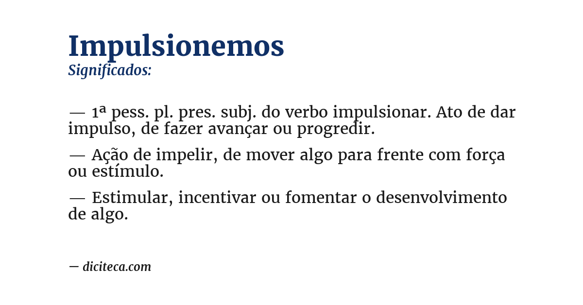 Significado de impulsionemos