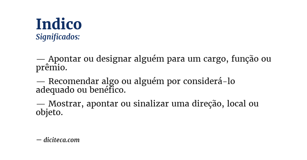 Significado de indico