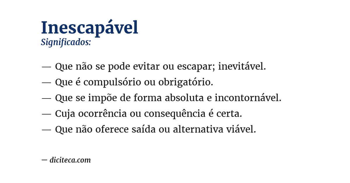 Significado de inescapável