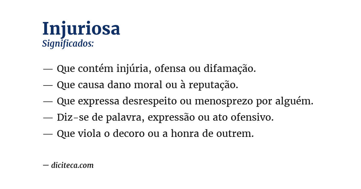 Significado de injuriosa