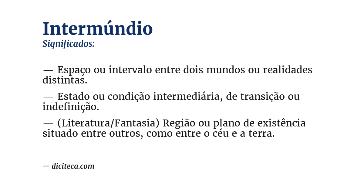 Significado de intermúndio