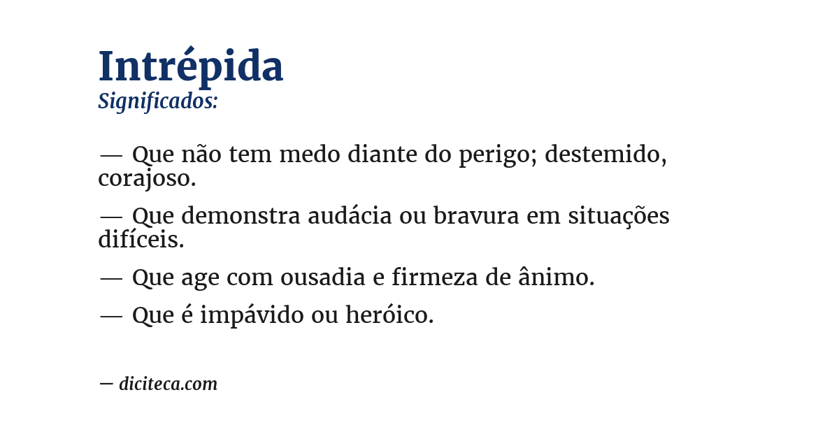 Significado de intrépida
