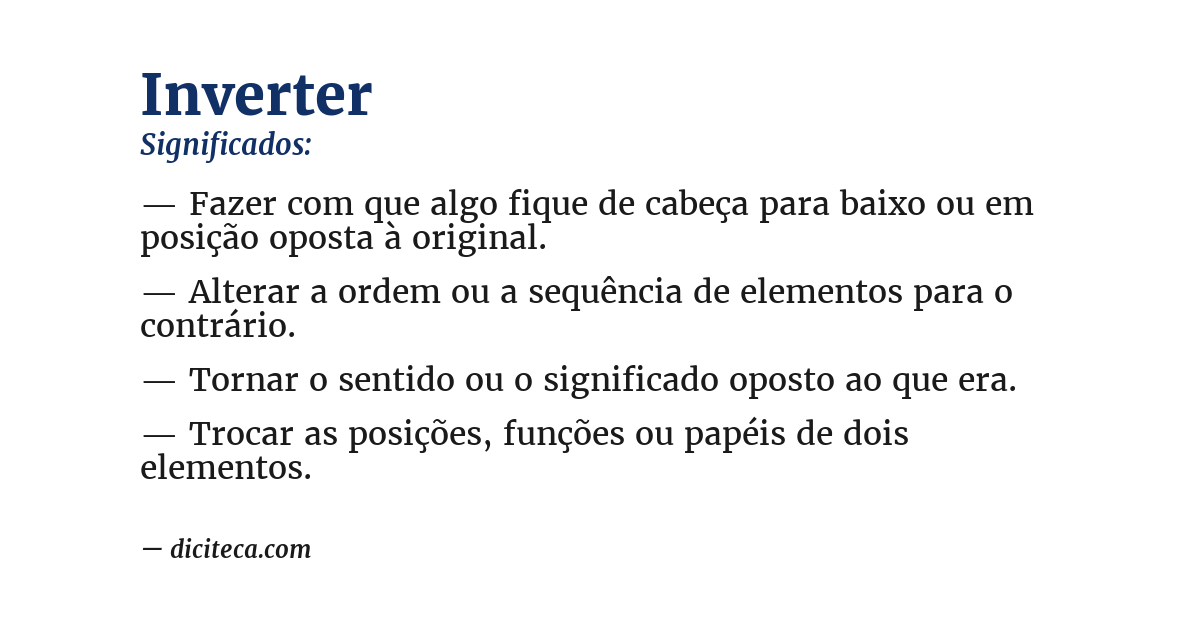 Significado de inverter