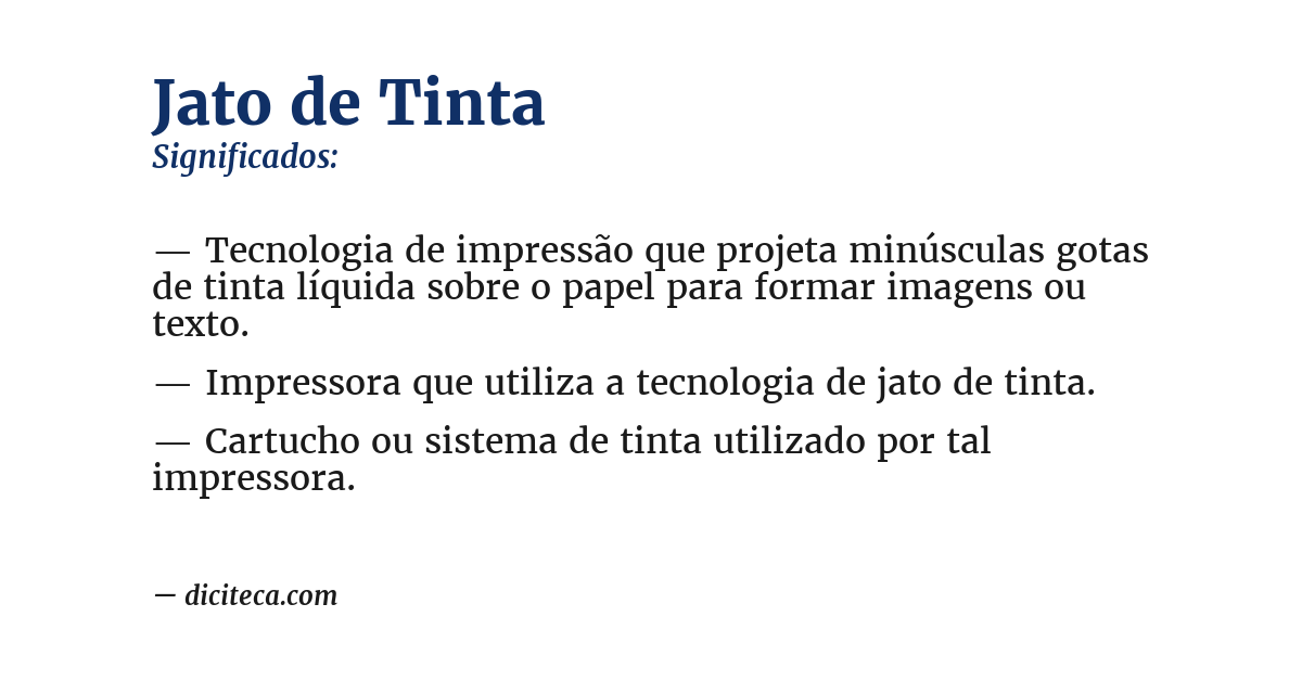 Significado de jato de tinta