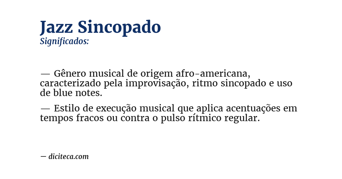 Significado de jazz sincopado