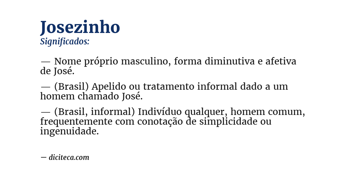 Significado de josezinho