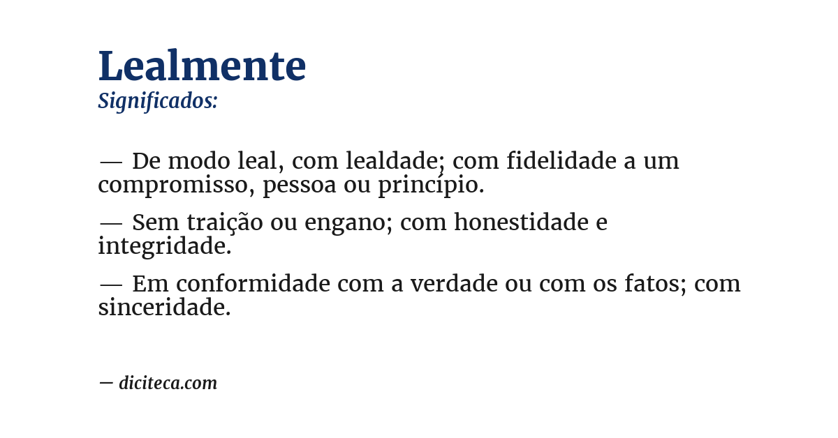 Significado de lealmente