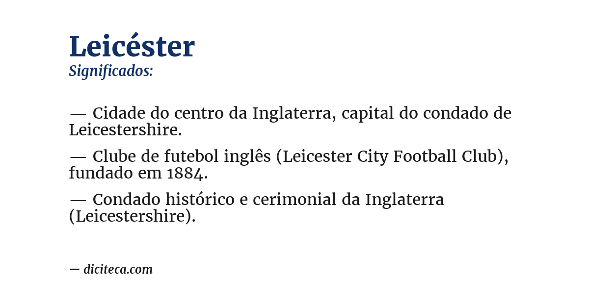 Significado de leicéster