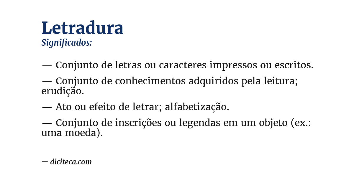 Significado de letradura
