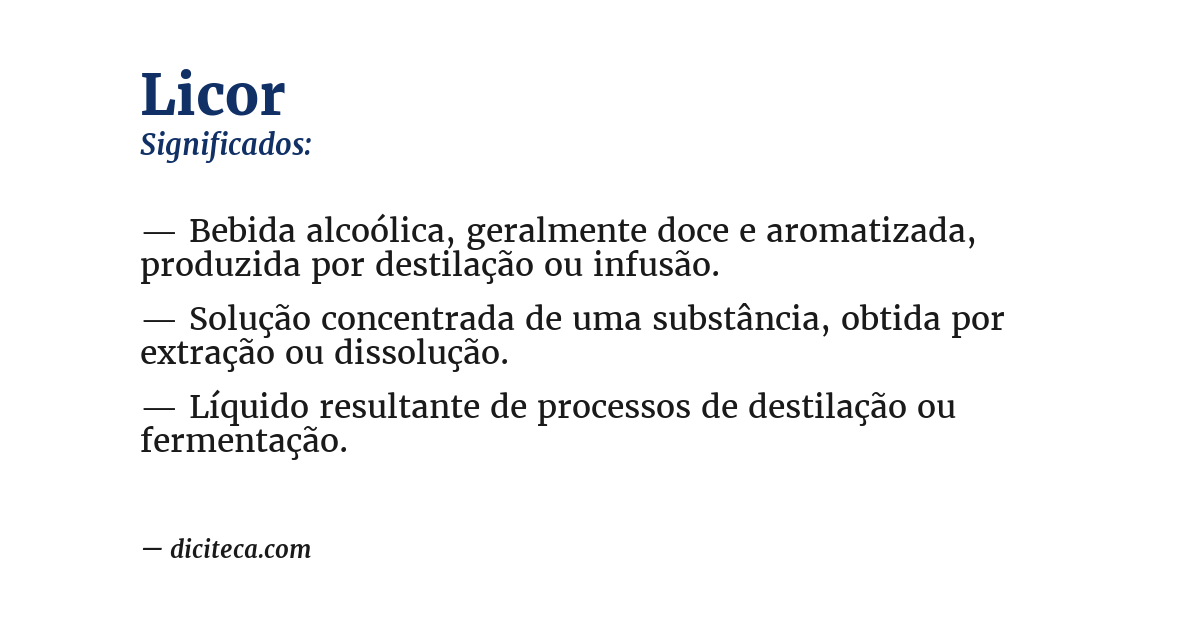 Significado de licor