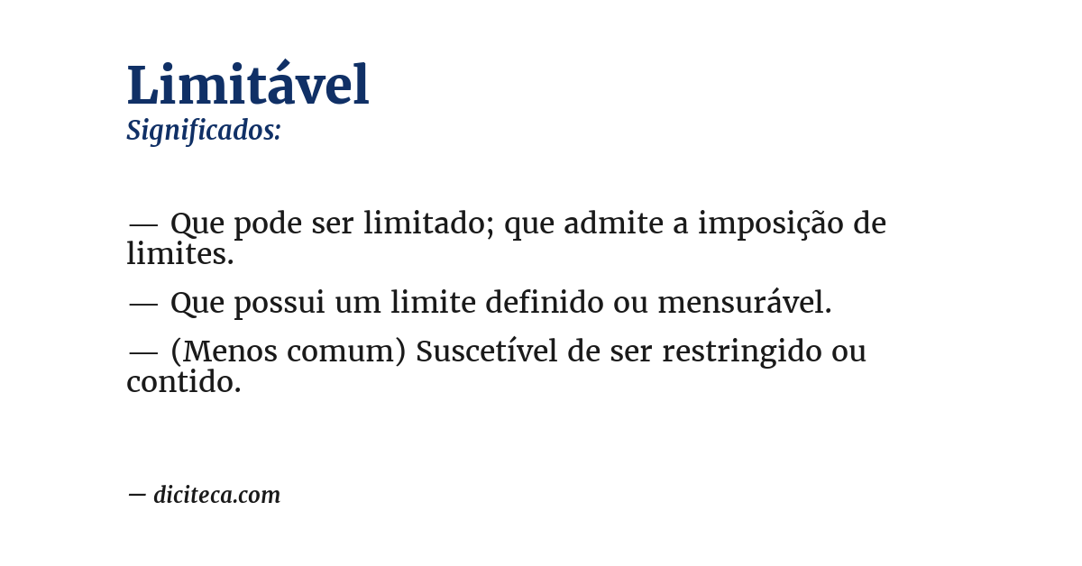 Significado de limitável