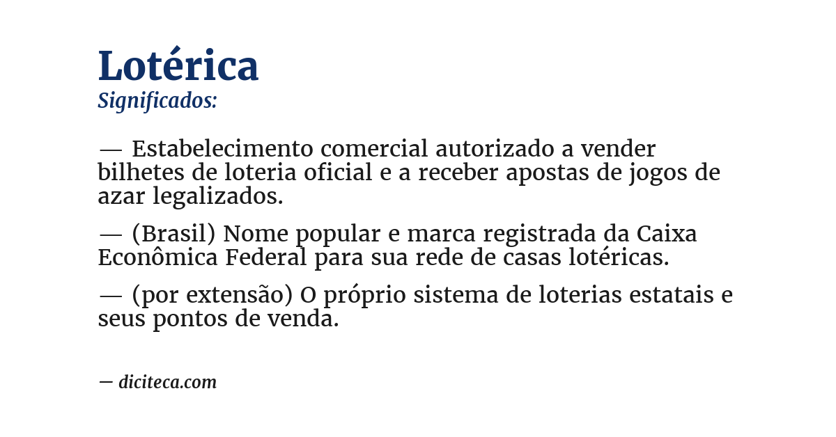 Significado de lotérica