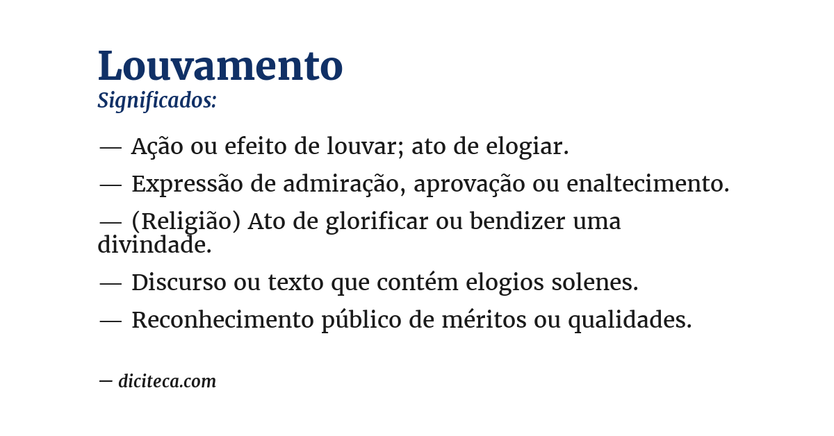 Significado de louvamento