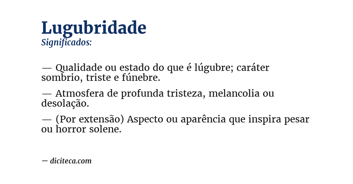Significado de lugubridade