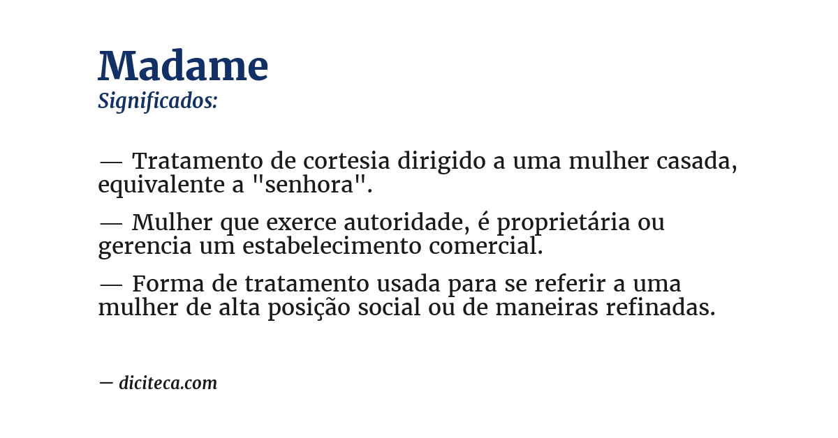 Significado de madame