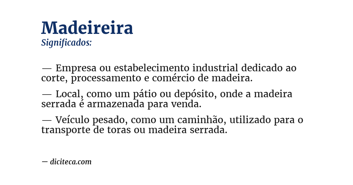 Significado de madeireira