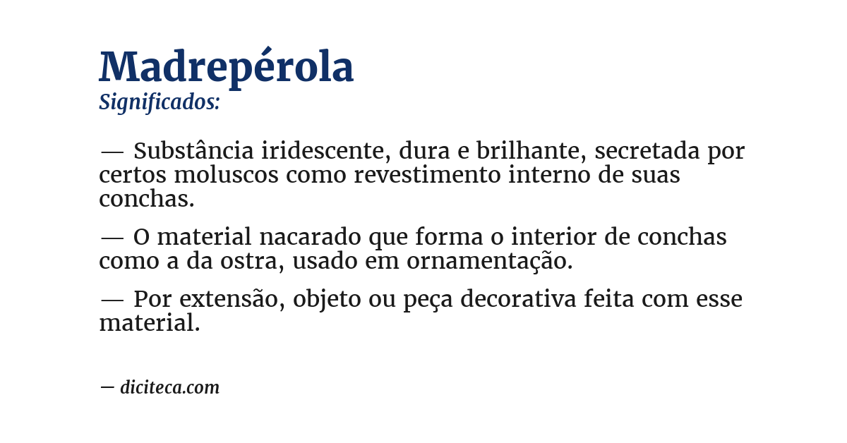 Significado de madrepérola