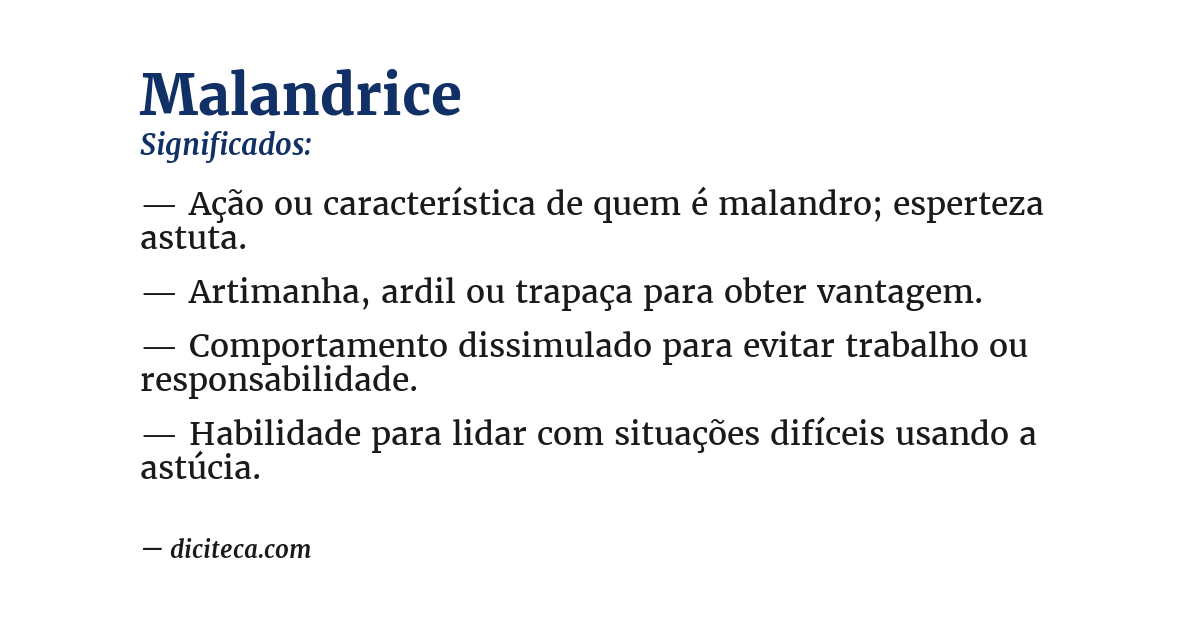 Significado de malandrice