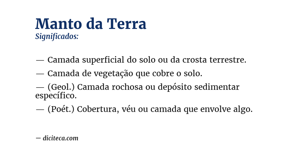 Significado de manto da terra