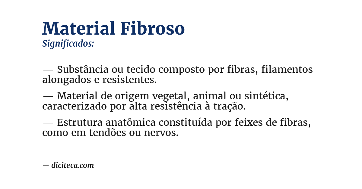 Significado de material fibroso