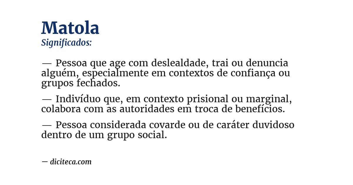 Significado de matola
