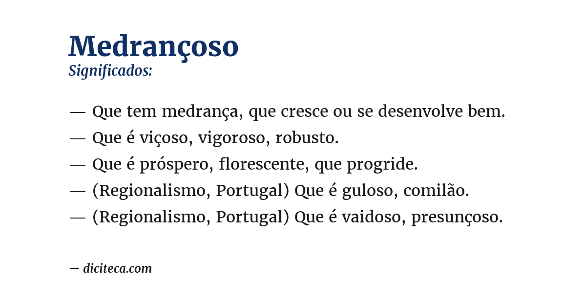 Significado de medrançoso