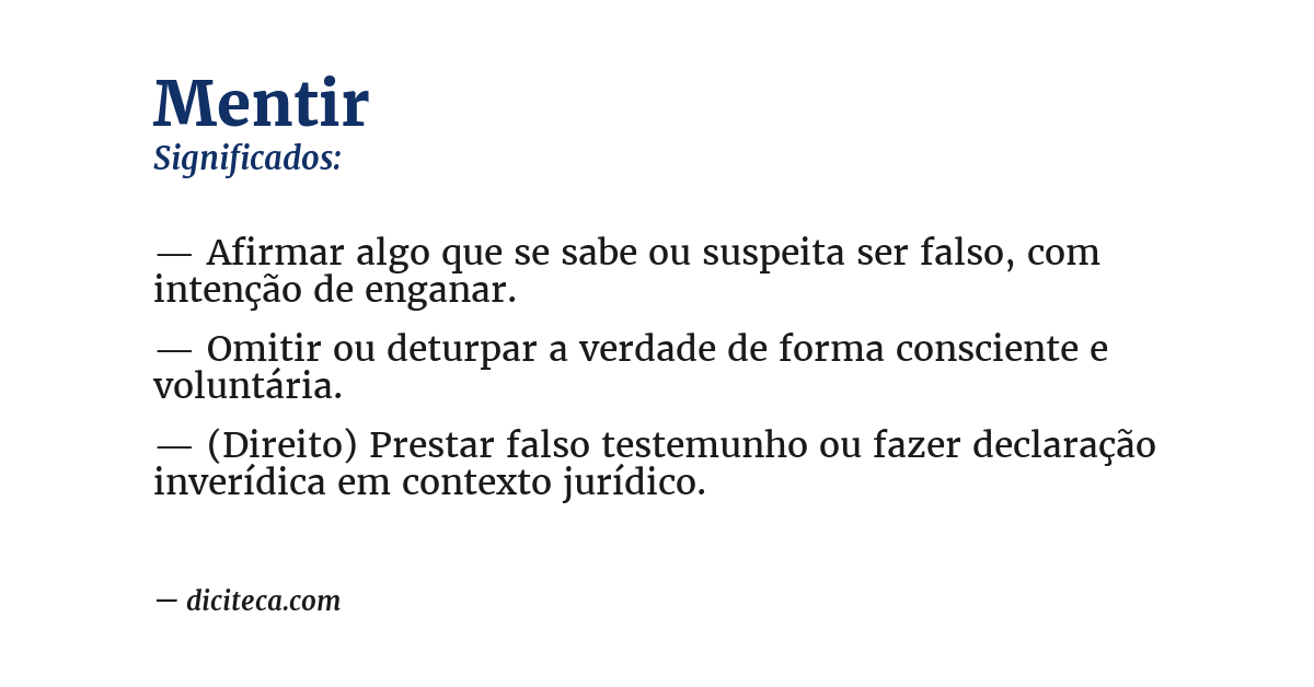 Significado de mentir