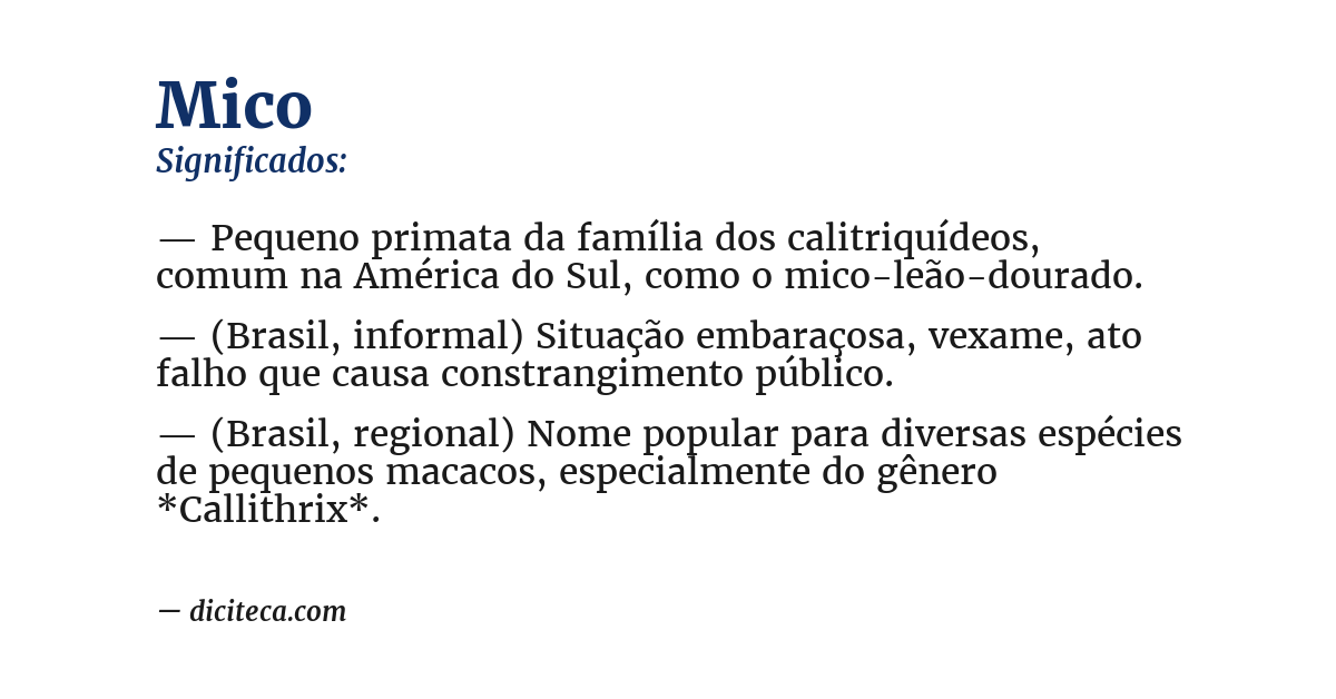 Significado de mico