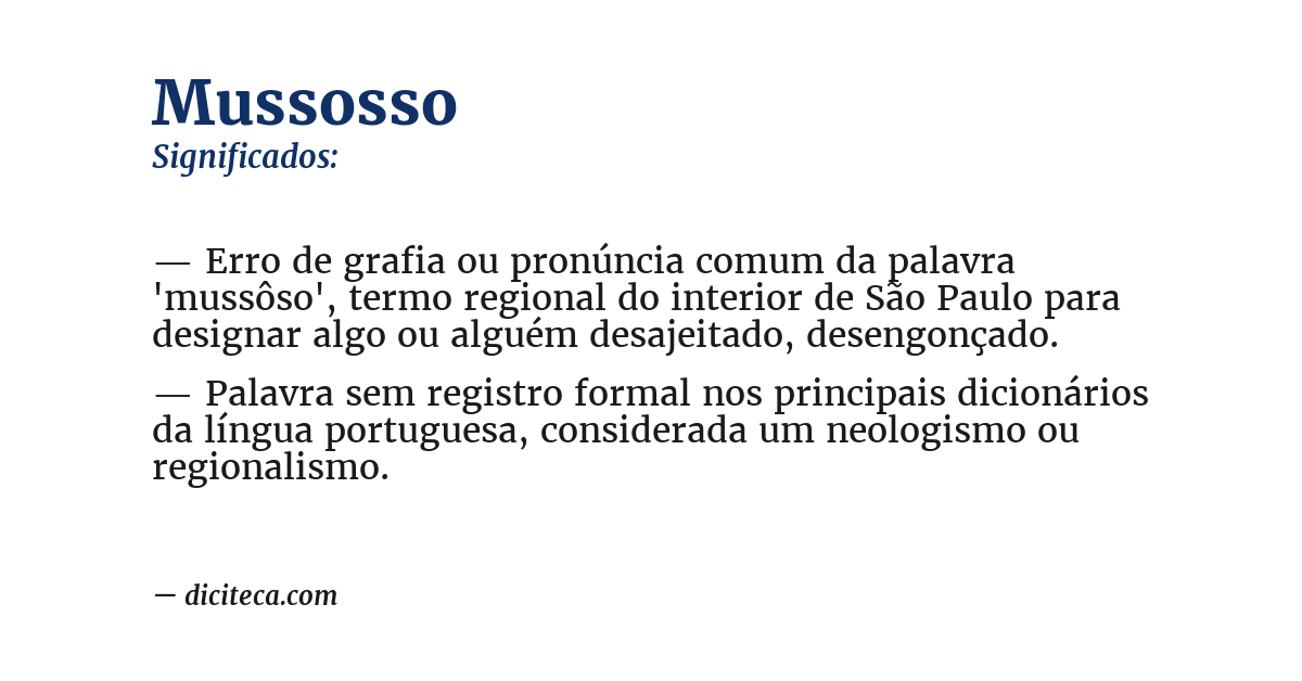 Significado de mussosso